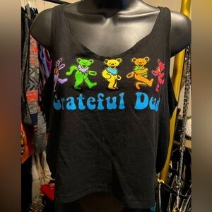 Upcycled Grateful Dead Crop Tank, college, festival, party, concert, band tee